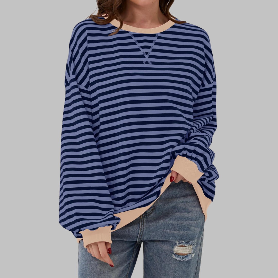 Briar | Women’s Striped Oversized Sweatshirt with Contrast Trim