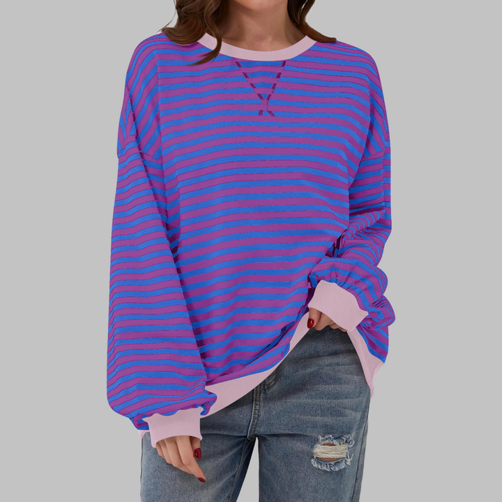 Briar | Women’s Striped Oversized Sweatshirt with Contrast Trim