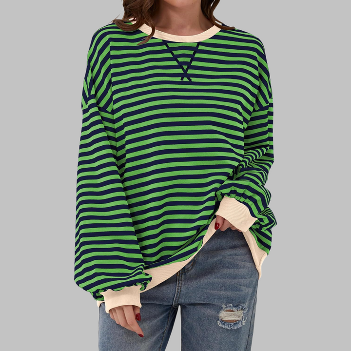 Briar | Women’s Striped Oversized Sweatshirt with Contrast Trim