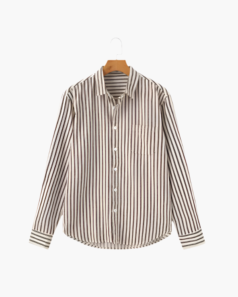 Levi | Men’s Button-Up Shirt Featuring Vertical Stripes