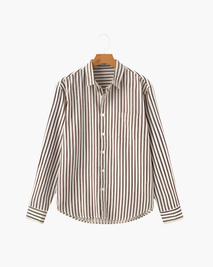 Levi | Men’s Button-Up Shirt Featuring Vertical Stripes