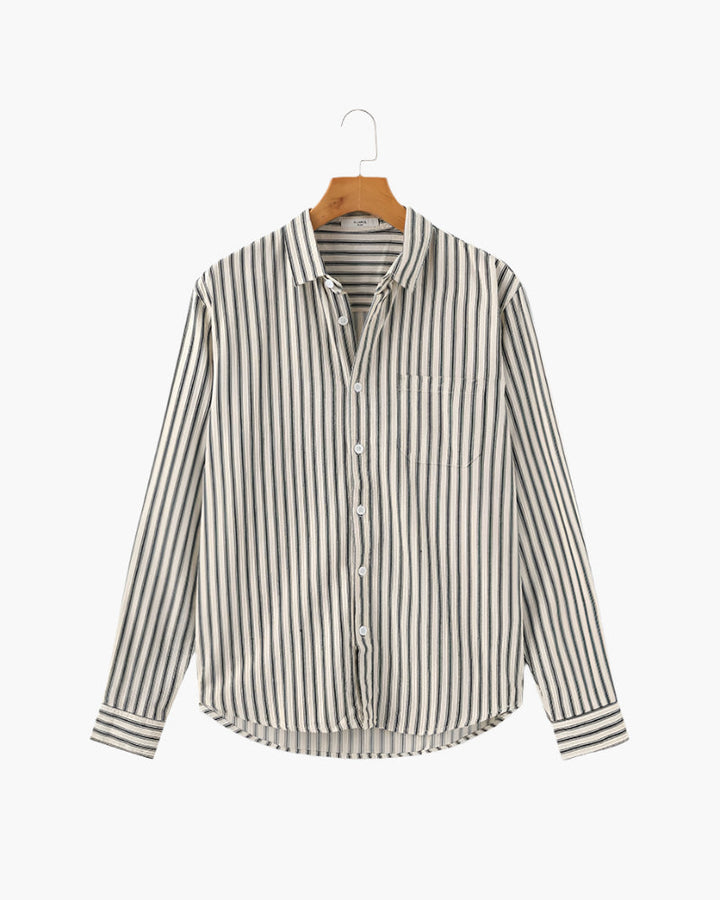 Levi | Men’s Button-Up Shirt Featuring Vertical Stripes
