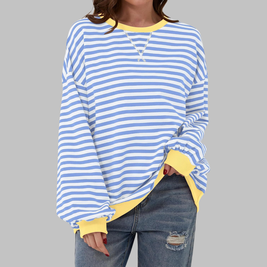 Briar | Women’s Striped Oversized Sweatshirt with Contrast Trim