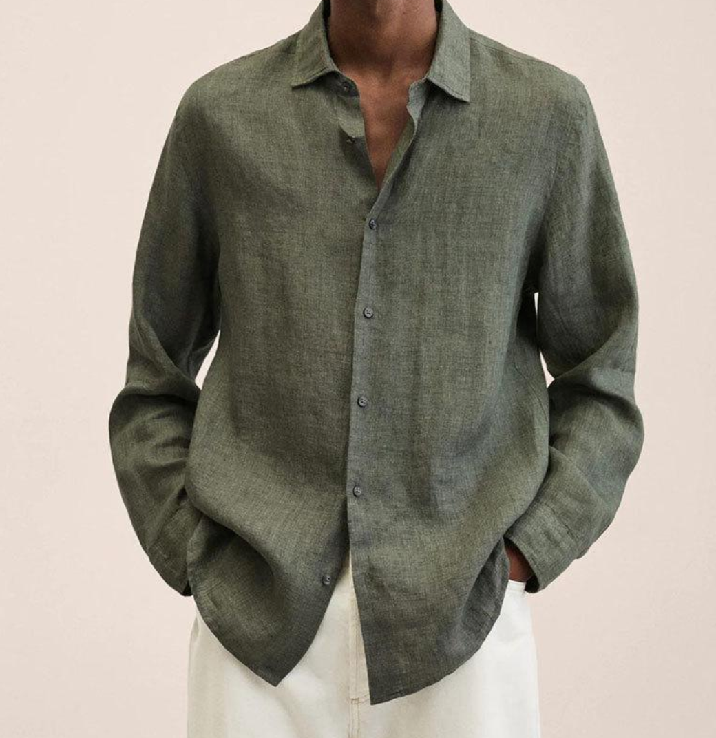 Asher | Men’s Textured Long-Sleeve Button-Up Shirt