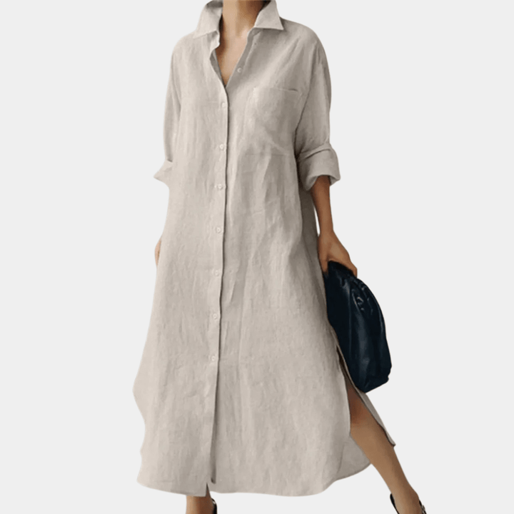 Marisol | Women’s Maxi Shirt Dress in a Flowing Shape