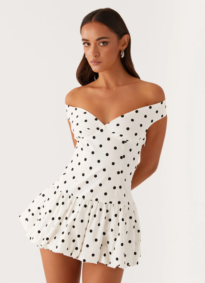 Amara | Women’s Polka-Dot Off-Shoulder Mini Dress