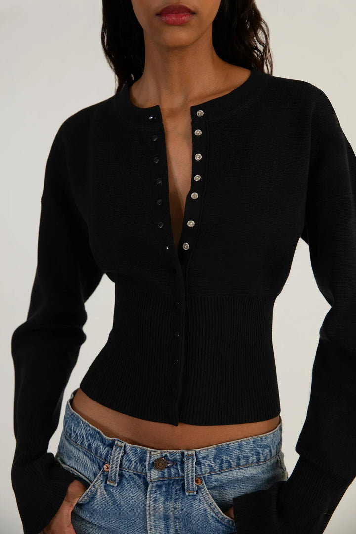 Estelle | Women’s Cropped Cardigan Featuring Ribbed Waist