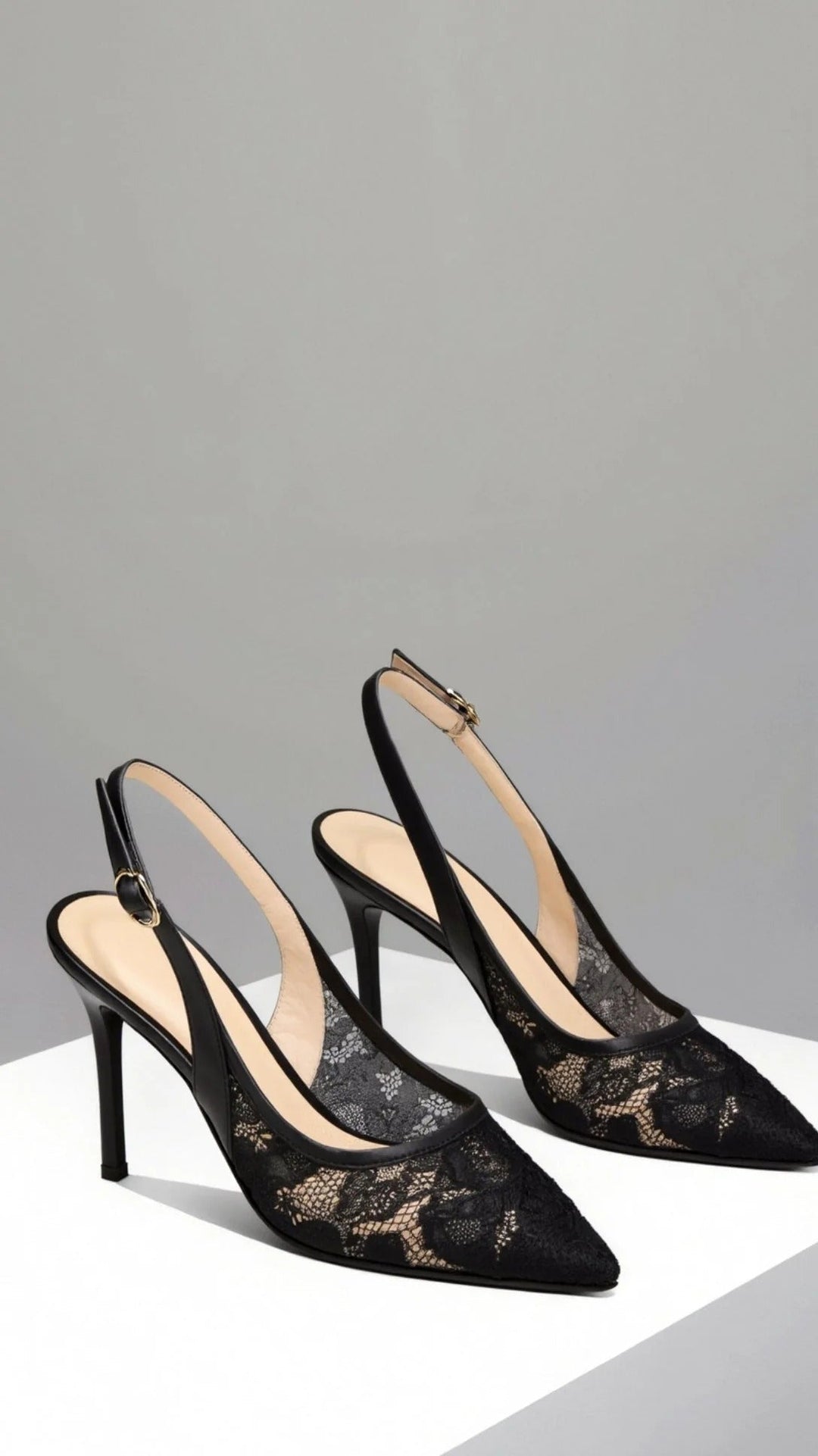 Sienna | Women’s Lace-Pattern Pointed-Toe Slingback Heels